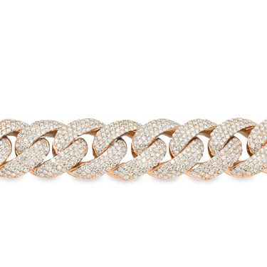 10k Rose Gold Solid 21mm Diamond Pave Cuban 79 ctw